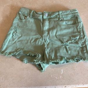 Tractr light green Jean shorts